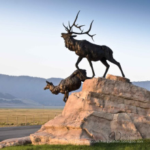 high quality bronze elk sculpture outdoor decor